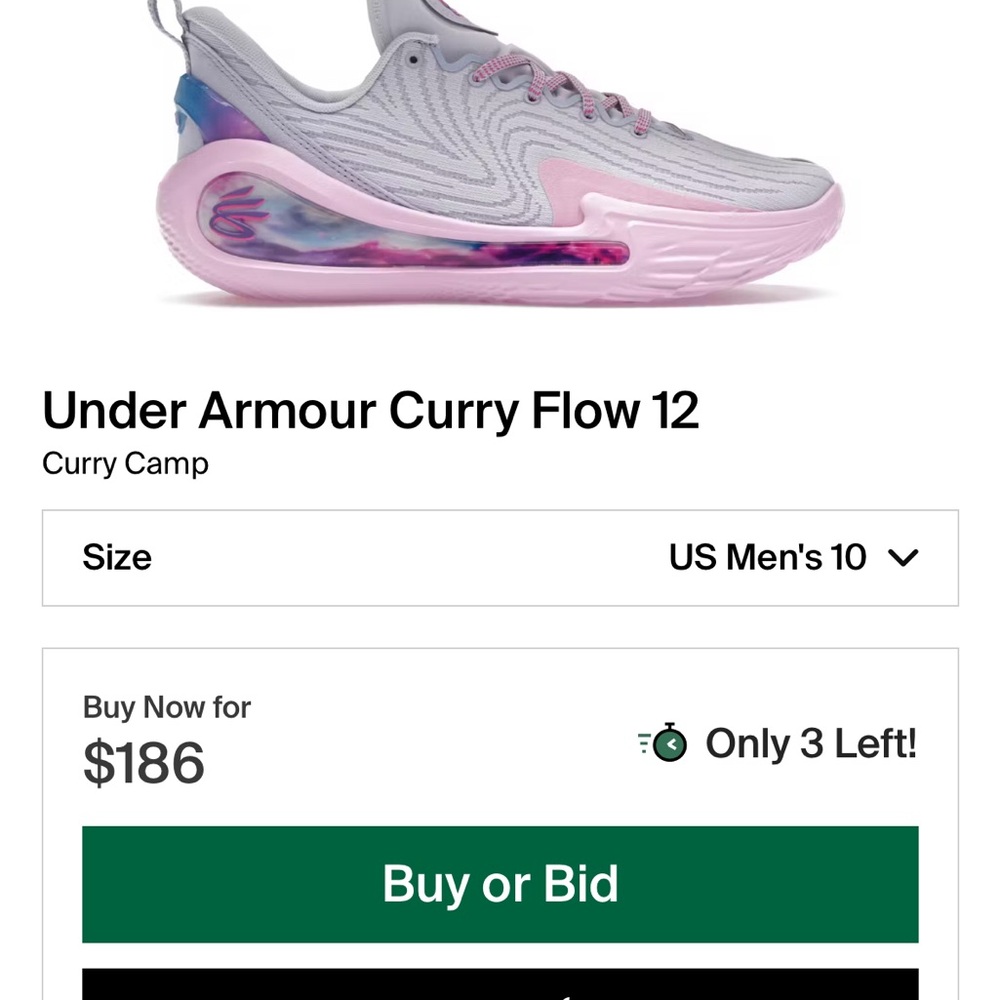 Under Armour Curry Flow 12 in Gray and Pink